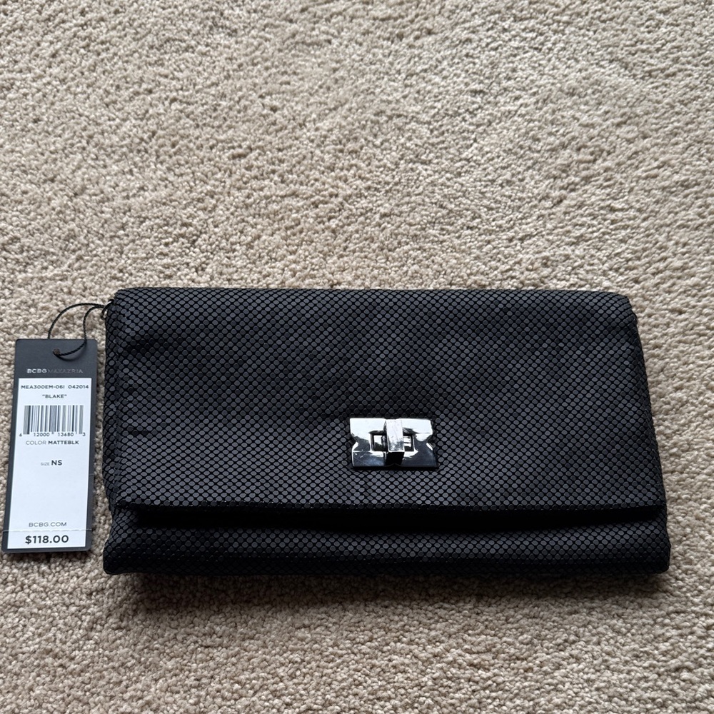 BCBGMAXAZRIA Metallic Mesh Clutch NWT Evening Bag